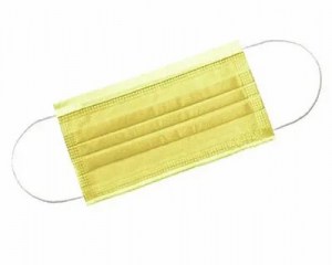 Маска одноразовая 3-х слойная 50шт желтая пакет